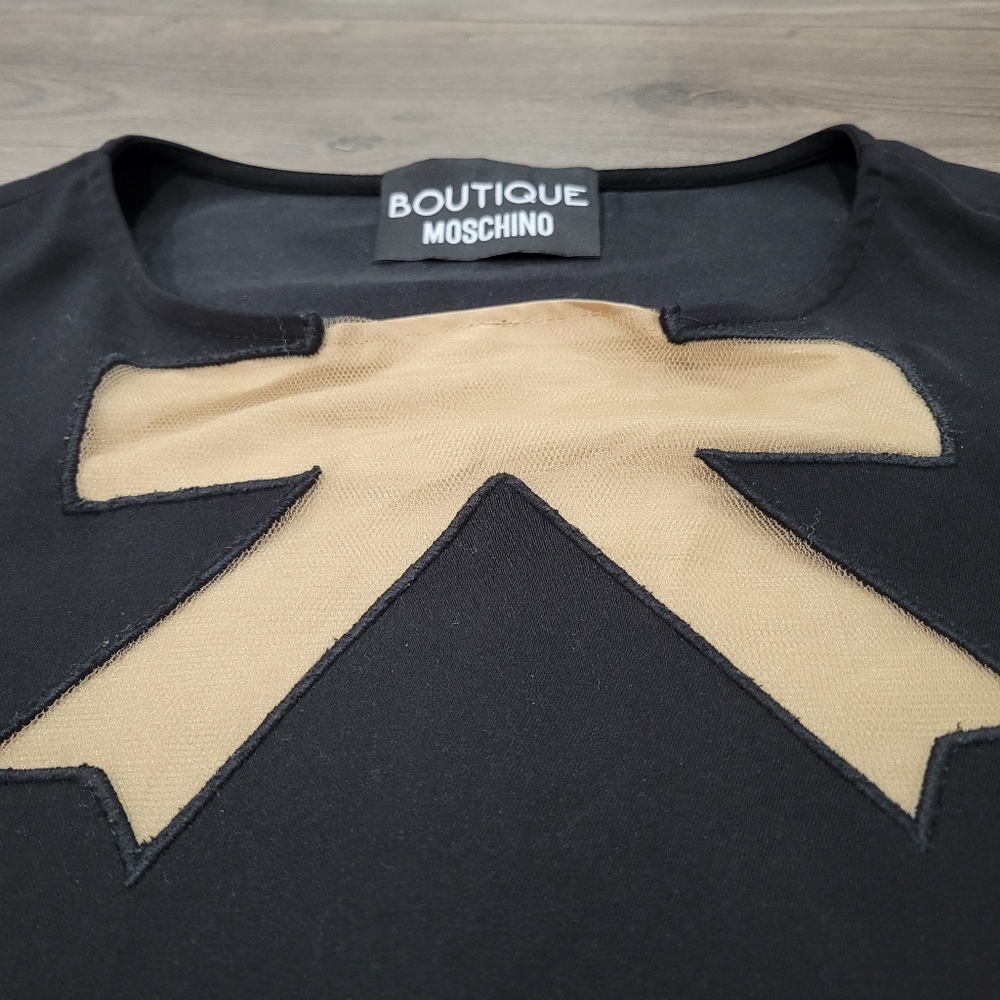 Boutique Moschino Black Women's Sweater with Gold Bow - Size Medium - Picture 7 of 9